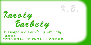 karoly barbely business card